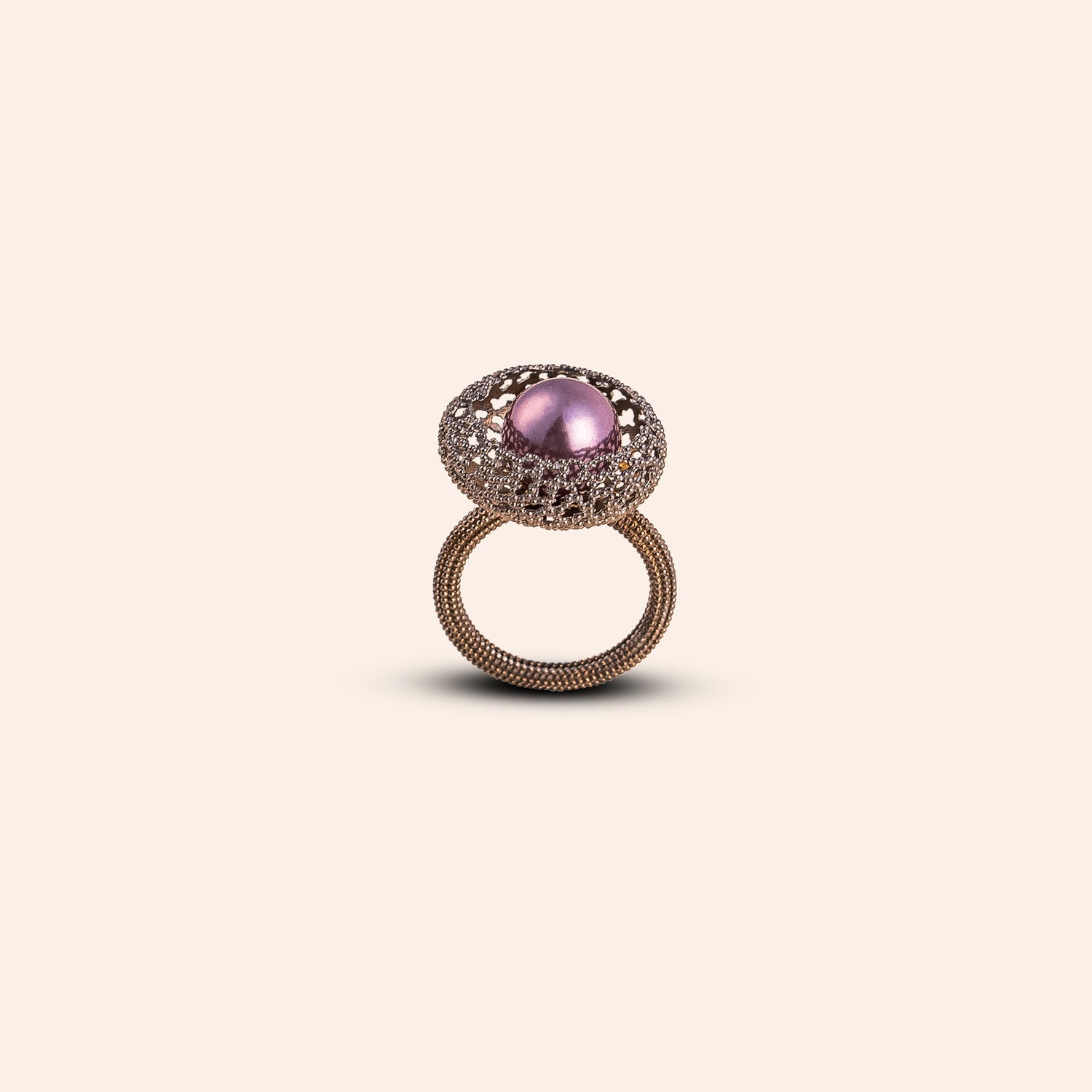 NOIR ORCHID PEARL RING